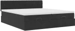 vidaXL Οθωμανικό κρεβάτι με στρώματα Μαύρο 180x200cm Velvet