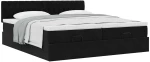 vidaXL Οθωμανικό κρεβάτι με στρώματα Μαύρο 180x200cm Velvet