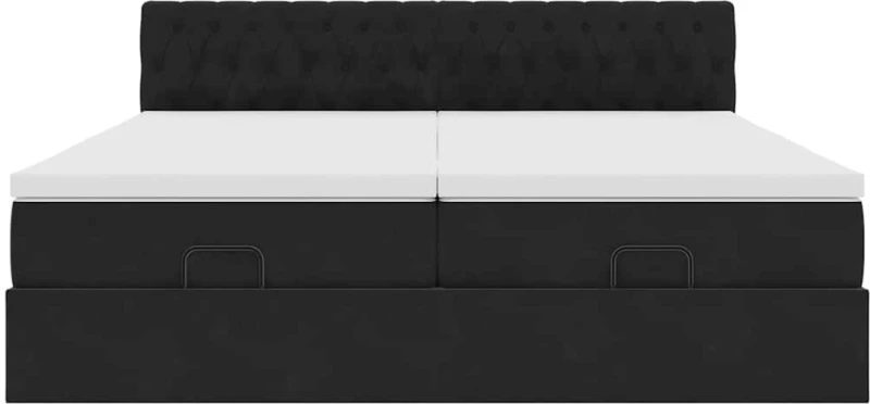 vidaXL Οθωμανικό κρεβάτι με στρώματα Μαύρο 180x200cm Velvet