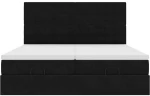 vidaXL Οθωμανικό κρεβάτι με στρώματα Μαύρο 180x200cm Velvet