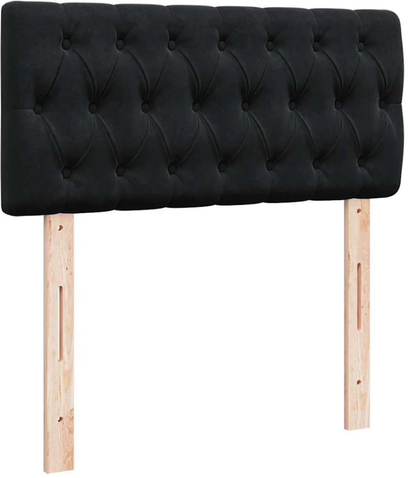 vidaXL Οθωμανικό κρεβάτι με στρώμα Μαύρο 90x200cm Velvet