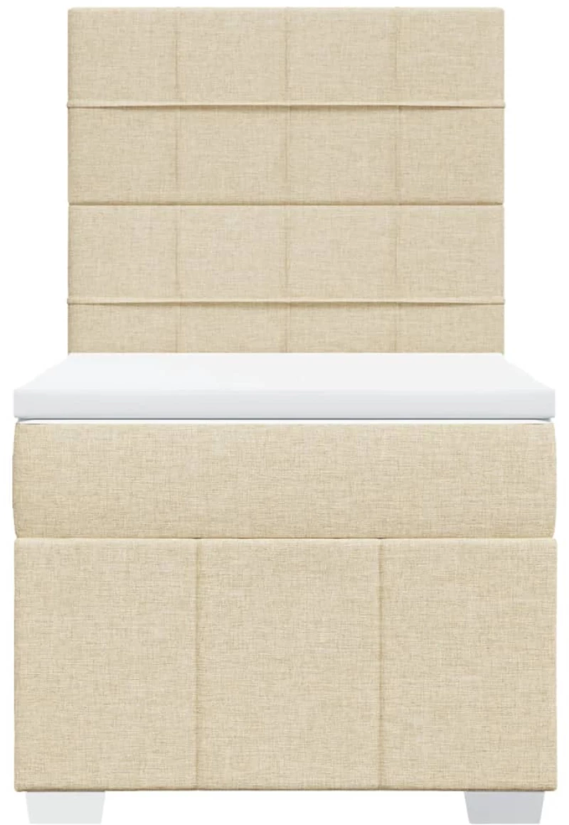 vidaXL Κρεβάτι Boxspring με Στρώμα Κρεμ 80 x 200 εκ. Υφασμάτινο