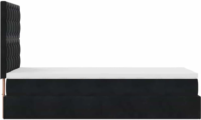 vidaXL Οθωμανικό κρεβάτι με στρώματα Μαύρο 80x200cm Velvet