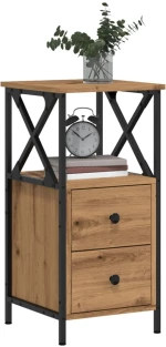 vidaXL Κομοδίνα 2 τεμ Artisan Oak 34x35,5x70 cm Κατασκευασμένο ξύλο