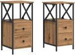 vidaXL Κομοδίνα 2 τεμ Artisan Oak 34x35,5x70 cm Κατασκευασμένο ξύλο