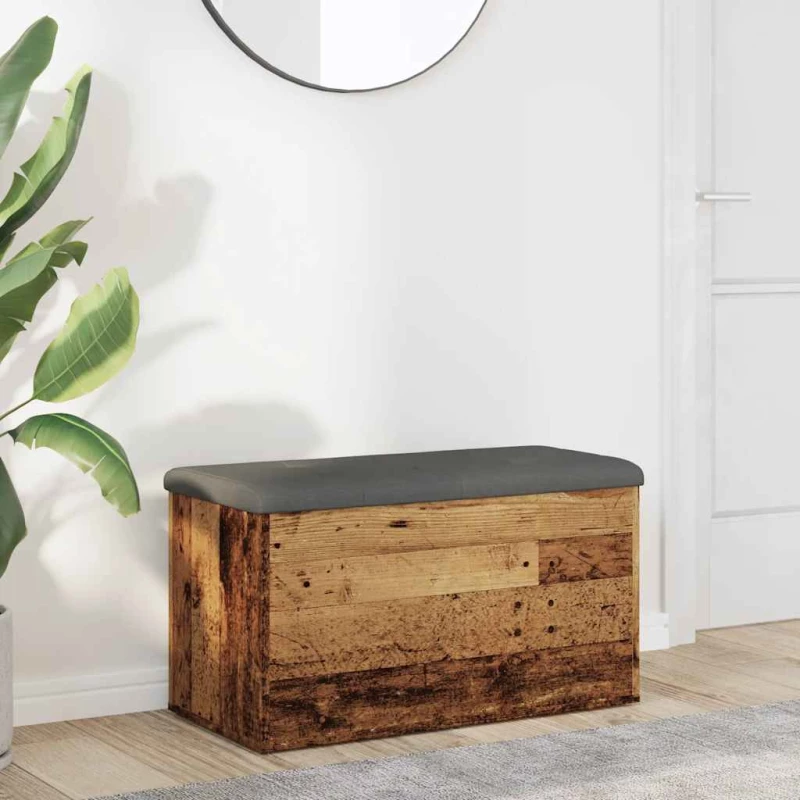 Πάγκος αποθήκευσης vidaXL Παλαιό ξύλο 82x42x45 cm Κατασκευασμένο ξύλο