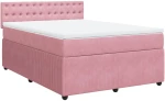 vidaXL Κρεβάτι Boxspring με Στρώμα Ροζ 160x200 εκ. Βελούδινο