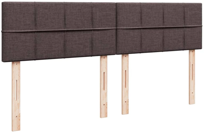 vidaXL Κρεβάτι Boxspring με Στρώμα Σκούρο Καφέ 200x200 εκ. Υφασμάτινο