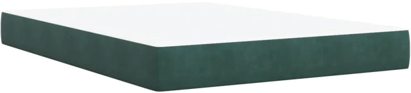 vidaXL Κρεβάτι Boxspring με Στρώμα Σκούρο Πράσινο 160x200εκ. Βελούδινο