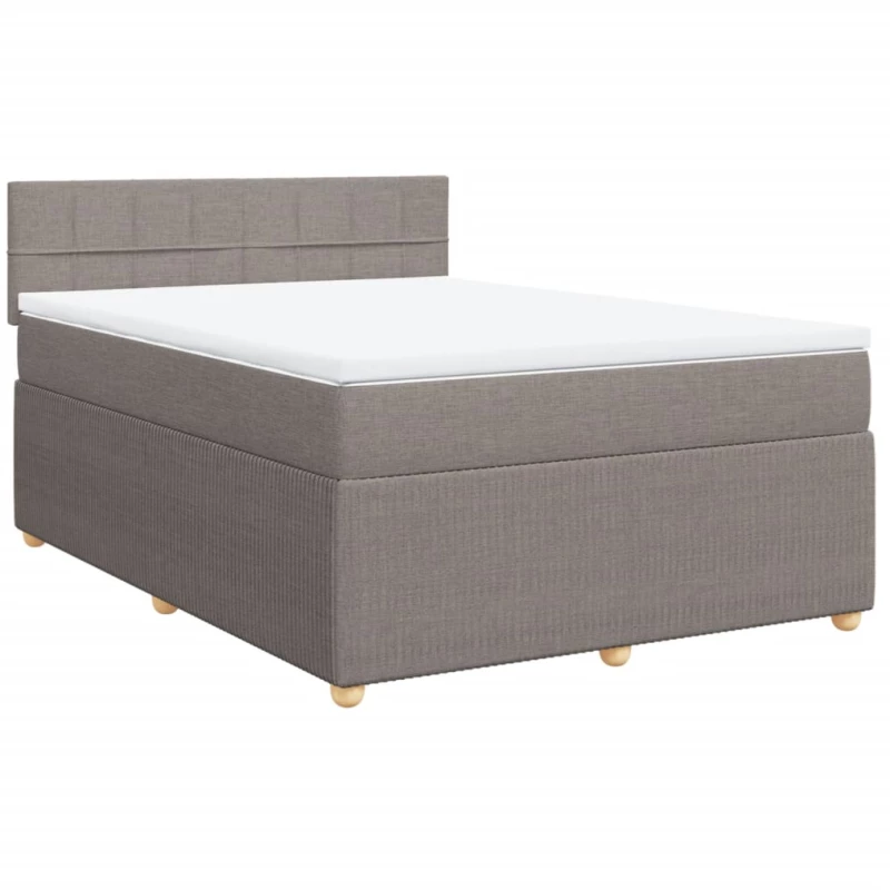 vidaXL Κρεβάτι Boxspring με Στρώμα Taupe 160x200 εκ. Υφασμάτινο