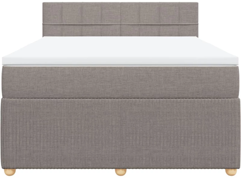 vidaXL Κρεβάτι Boxspring με Στρώμα Taupe 160x200 εκ. Υφασμάτινο