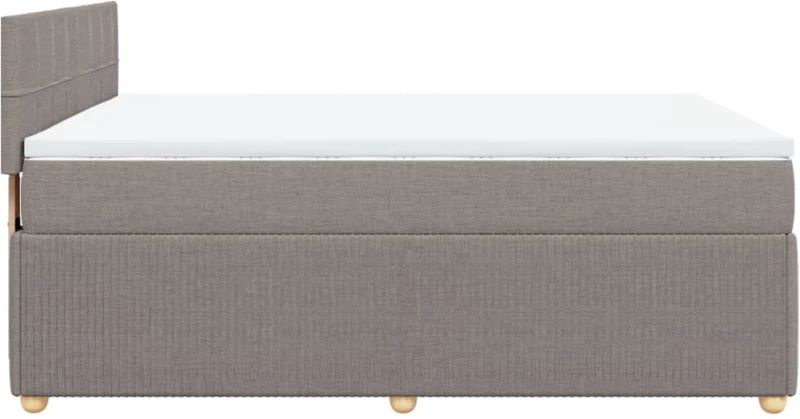 vidaXL Κρεβάτι Boxspring με Στρώμα Taupe 160x200 εκ. Υφασμάτινο