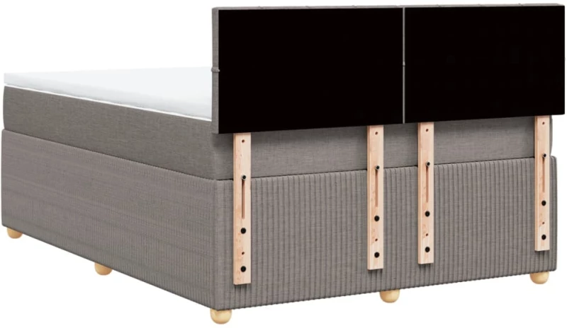 vidaXL Κρεβάτι Boxspring με Στρώμα Taupe 160x200 εκ. Υφασμάτινο