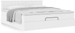 vidaXL Οθωμανικό κρεβάτι με στρώμα Λευκό 160x200cm Faux Leather