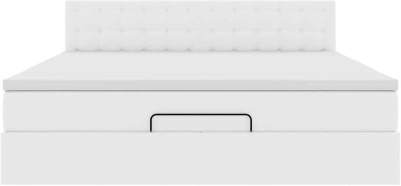 vidaXL Οθωμανικό κρεβάτι με στρώμα Λευκό 160x200cm Faux Leather