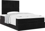 vidaXL Οθωμανικό κρεβάτι με στρώματα Μαύρο 120x200cm Velvet