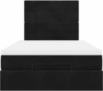 vidaXL Οθωμανικό κρεβάτι με στρώματα Μαύρο 120x200cm Velvet