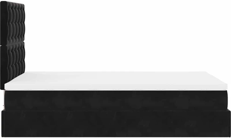 vidaXL Οθωμανικό κρεβάτι με στρώματα Μαύρο 120x200cm Velvet