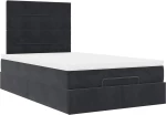 vidaXL Οθωμανικό κρεβάτι με στρώματα Μαύρο 120x200cm Velvet