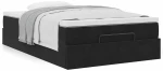 vidaXL Οθωμανικό κρεβάτι με στρώμα Μαύρο 120x200cm Velvet