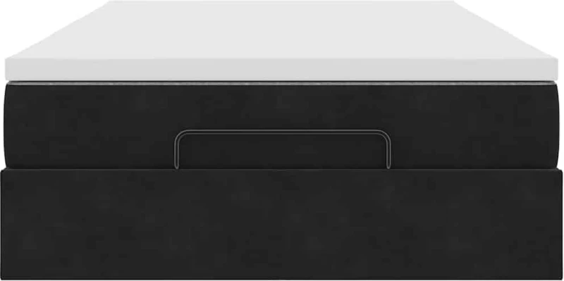 vidaXL Οθωμανικό κρεβάτι με στρώμα Μαύρο 120x200cm Velvet