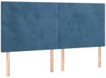 vidaXL Κρεβάτι Boxspring με Στρώμα Σκούρο Μπλε 160x200 εκ. Βελούδινο