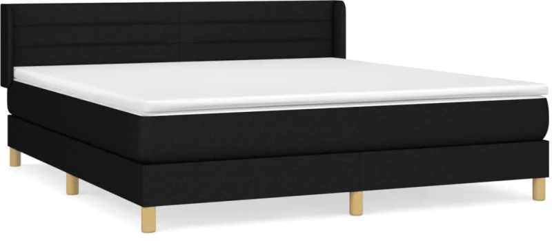 vidaXL Κρεβάτι Boxspring με Στρώμα Μαύρο 160x200 εκ. Υφασμάτινο