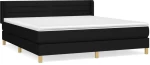 vidaXL Κρεβάτι Boxspring με Στρώμα Μαύρο 160x200 εκ. Υφασμάτινο