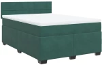vidaXL Κρεβάτι Boxspring με Στρώμα Σκούρο Πράσινο 140x190εκ. Βελούδινο