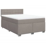 vidaXL Κρεβάτι Boxspring με Στρώμα Taupe 140x190 εκ. Υφασμάτινο