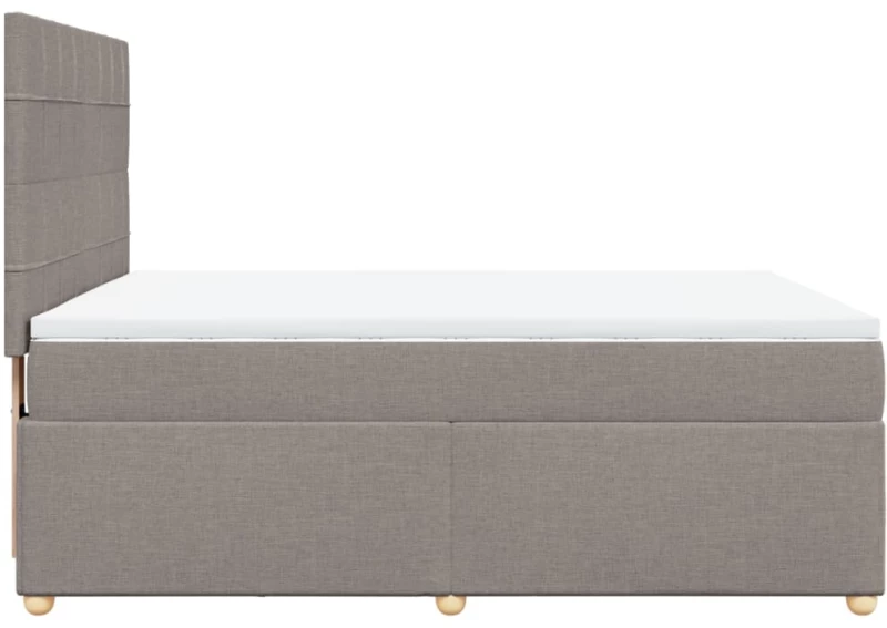 vidaXL Κρεβάτι Boxspring με Στρώμα Taupe 140x190 εκ. Υφασμάτινο