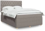 vidaXL Κρεβάτι Boxspring με Στρώμα Taupe 140x190 εκ. Υφασμάτινο