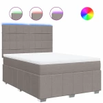 vidaXL Κρεβάτι Boxspring με Στρώμα Taupe 140x190 εκ. Υφασμάτινο