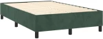 vidaXL Κρεβάτι Boxspring με Στρώμα Σκούρο Πράσινο 120x200εκ. Βελούδινο