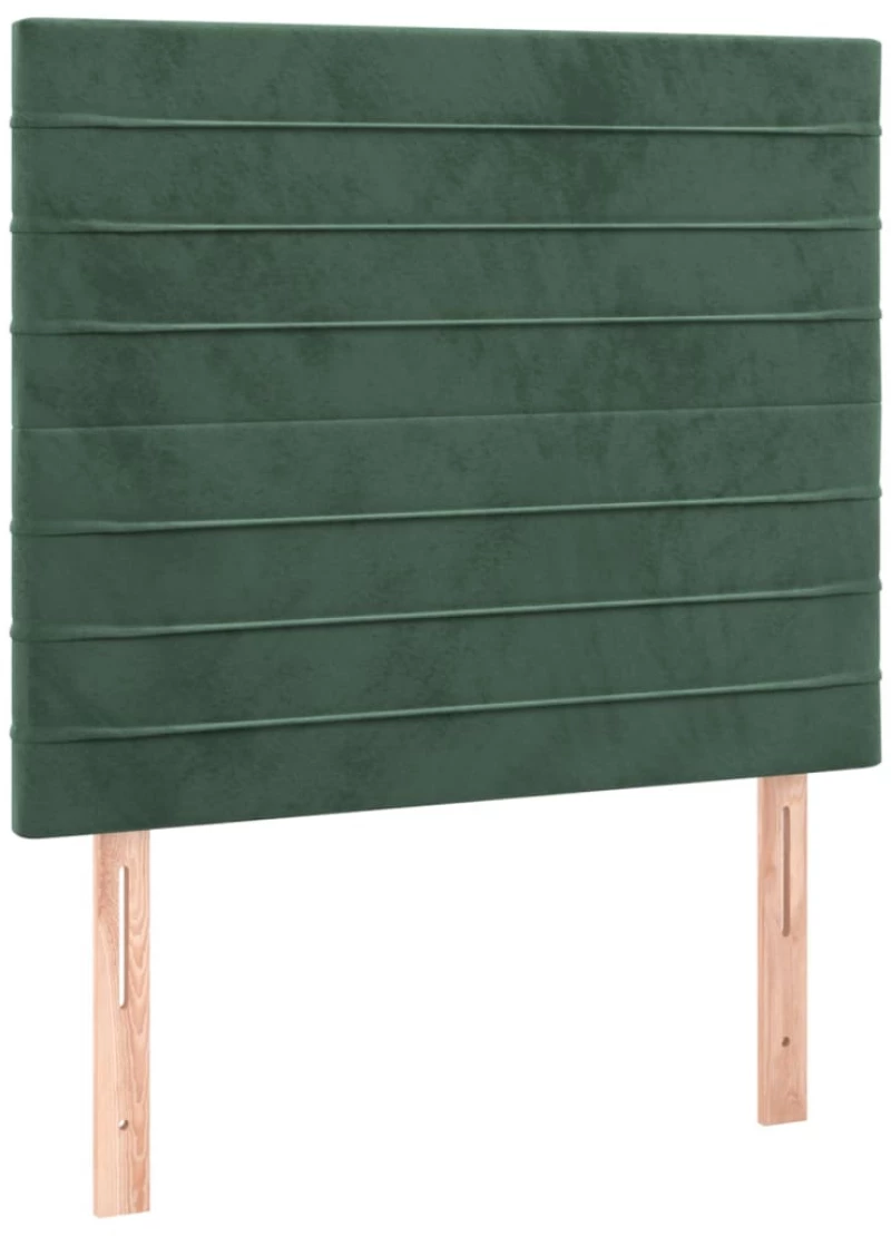 vidaXL Κρεβάτι Boxspring με Στρώμα Σκούρο Πράσινο 120x200εκ. Βελούδινο