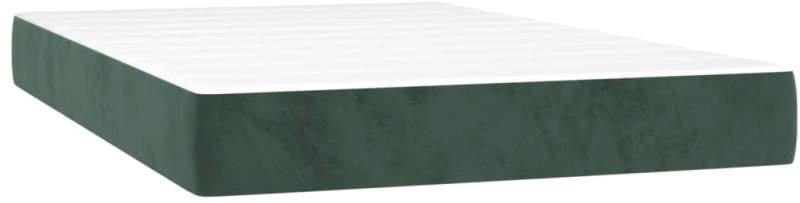 vidaXL Κρεβάτι Boxspring με Στρώμα Σκούρο Πράσινο 120x200εκ. Βελούδινο