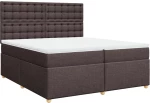 vidaXL Κρεβάτι Boxspring με Στρώμα Σκούρο Καφέ 200x200 εκ. Υφασμάτινο
