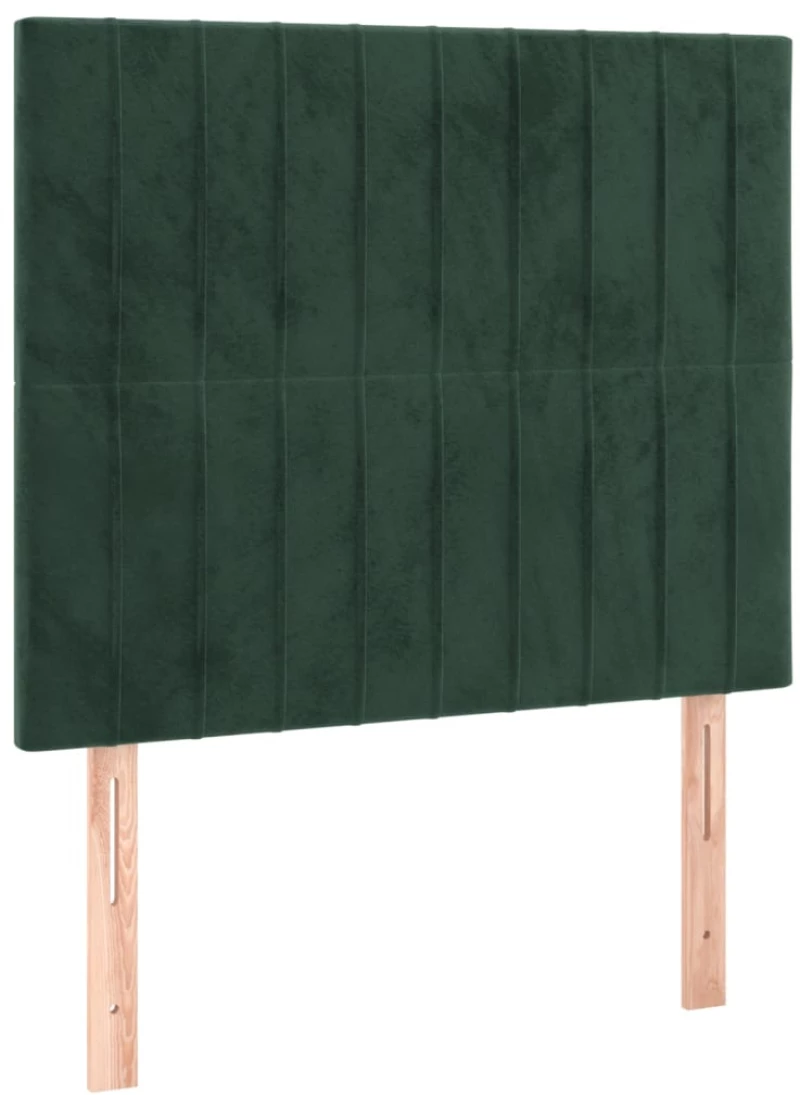 vidaXL Κρεβάτι Boxspring με Στρώμα Σκούρο Πράσινο 80x200 εκ. Βελούδινο