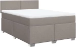 vidaXL Κρεβάτι Boxspring με Στρώμα Taupe 140x190 εκ. Υφασμάτινο