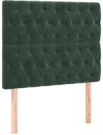 vidaXL Κρεβάτι Boxspring με Στρώμα Σκούρο Πράσινο 100x200εκ. Βελούδινο