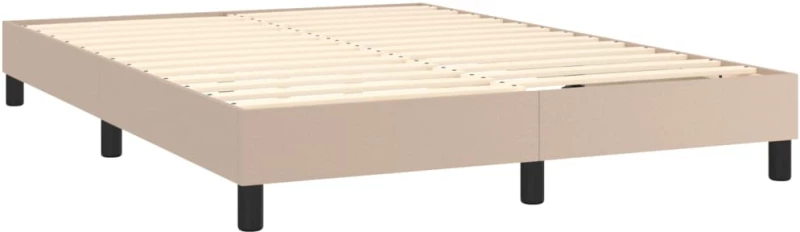 vidaXL Κρεβάτι Boxspring με Στρώμα Καπουτσίνο 140x190εκ.από Συνθ.Δέρμα
