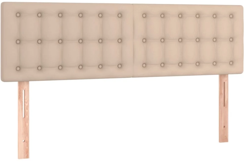 vidaXL Κρεβάτι Boxspring με Στρώμα Καπουτσίνο 140x190εκ.από Συνθ.Δέρμα