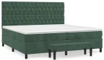 vidaXL Κρεβάτι Boxspring με Στρώμα Σκούρο Πράσινο 200x200εκ. Βελούδινο