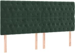 vidaXL Κρεβάτι Boxspring με Στρώμα Σκούρο Πράσινο 200x200εκ. Βελούδινο