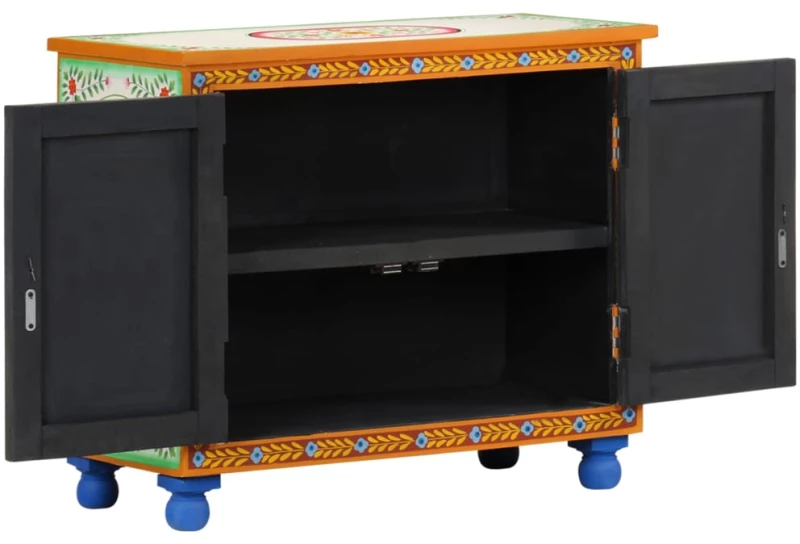 vidaXL Ντουλάπι με Χειροπ. Λεπτομέρειες 70x35x60 εκ. Μασίφ Ξύλο Μάνγκο