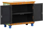 vidaXL Ντουλάπι με Χειροπ. Λεπτομέρειες 70x35x60 εκ. Μασίφ Ξύλο Μάνγκο