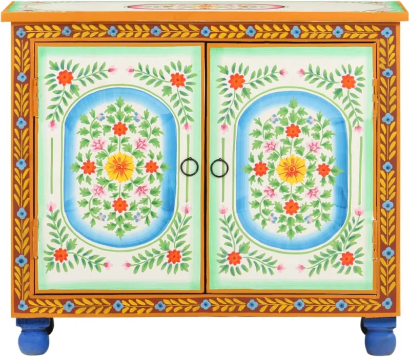 vidaXL Ντουλάπι με Χειροπ. Λεπτομέρειες 70x35x60 εκ. Μασίφ Ξύλο Μάνγκο