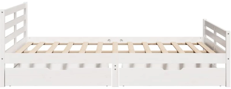 vidaXL Σκελετός Κρεβ. Χωρίς Στρώμα Λευκό 140x200 εκ Μασίφ Πεύκο