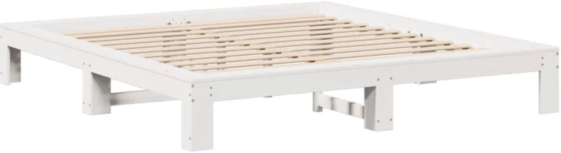 vidaXL Σκελετός Κρεβ. Χωρίς Στρώμα Λευκό 140x200 εκ Μασίφ Πεύκο