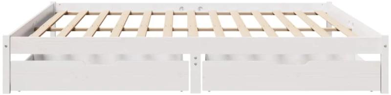 vidaXL Σκελετός Κρεβ. Χωρίς Στρώμα Λευκό 200x200 εκ Μασίφ Πεύκο